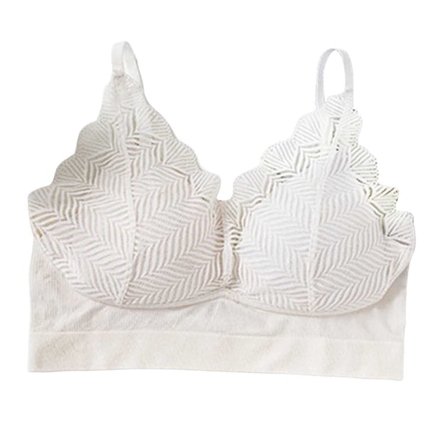 Gibobby Sujetador de verano para mujer, cómodo, sexy, con encaje, sin rastro, en la espalda, antiflejes, para niña Brasieres para mujer sin varilla(Blanco,Talla única)