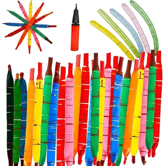 100 Pcs Rocket Balloons with Pump, Flying Whistle Balloon, Colorful Screaming Ballloons, for Parties Birthday Festival Party Decoration (200pc)