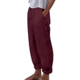 thumbnail image 1 of Women's High - Waisted Wide - Leg Pants with Pockets - Fashion Drawstring Elastic Trousers, 1 of 6