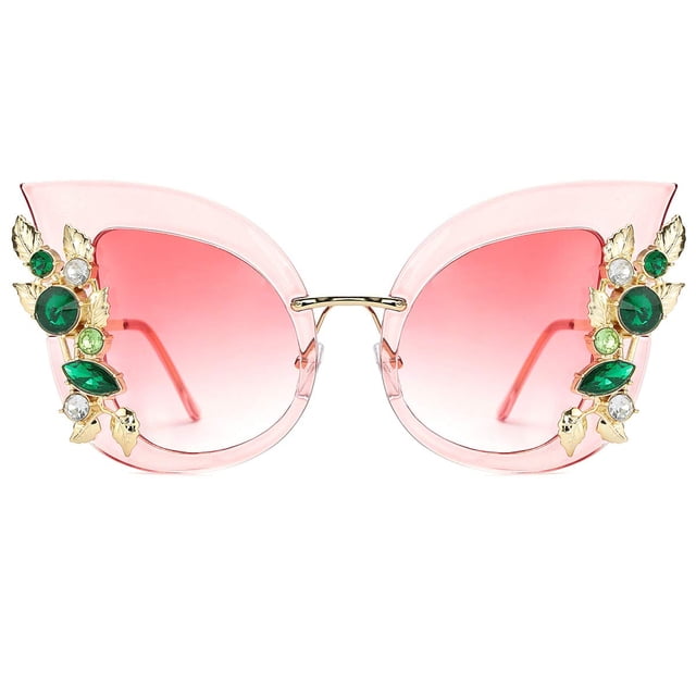 Gafas de sol Slocyclub Funky con forma de mariposa con diamantes de imitación para mujer