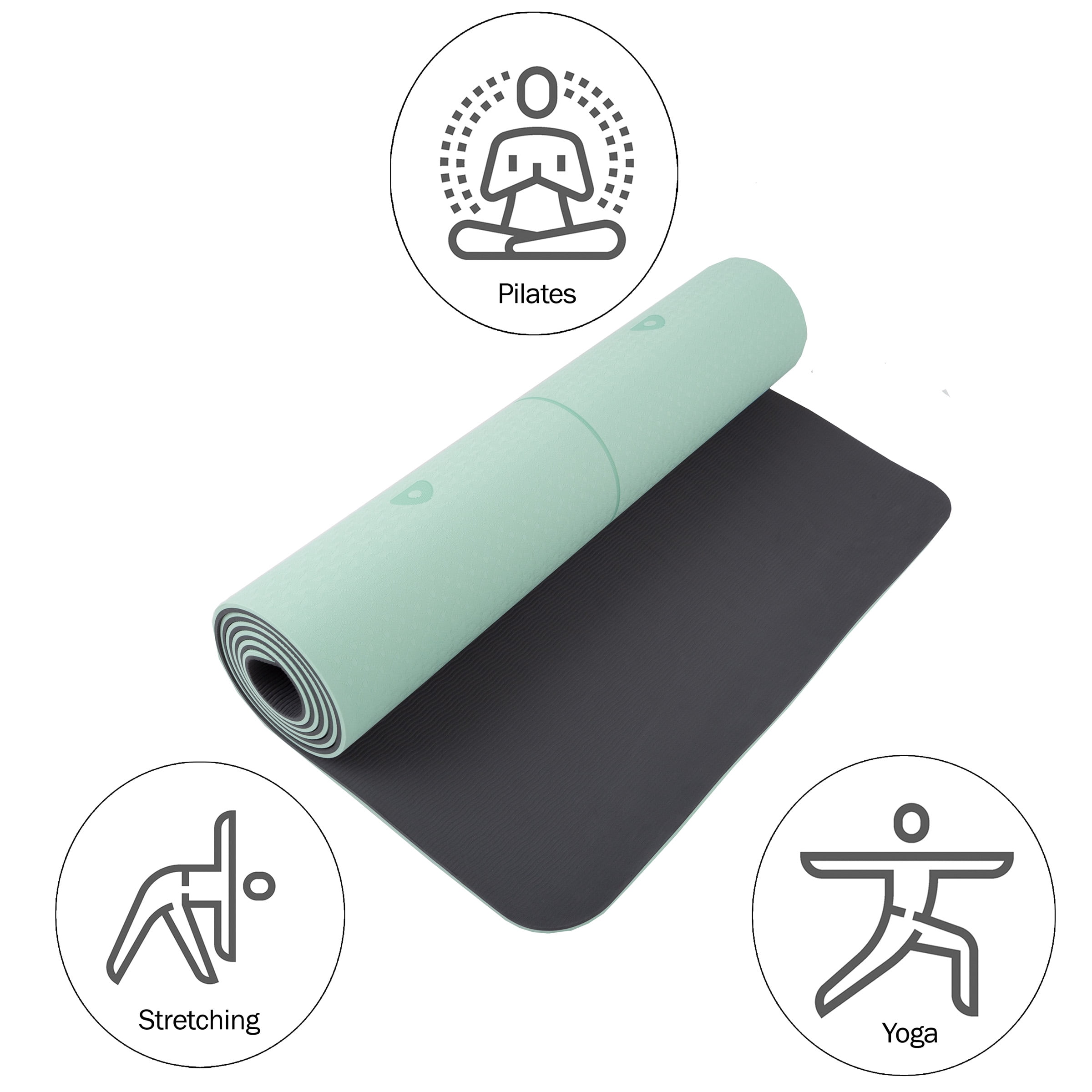 Non-Slip Yoga Mat with Alignment Marks '? Lightweight Exercise Mat with Carry Strap for Ho