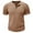Khaki, variant on WREESH High-Elastic Henley T-Shirts Men's Solid Color Casual Fashion Short Sleeve Workout Tops Khaki