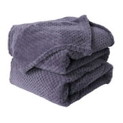 Soft Warm Microfiber Plush Flannel Blanket , Luxurious Fuzzy Fleece Blanket For Bed , Lavender Purple Queen-78" x 90"
