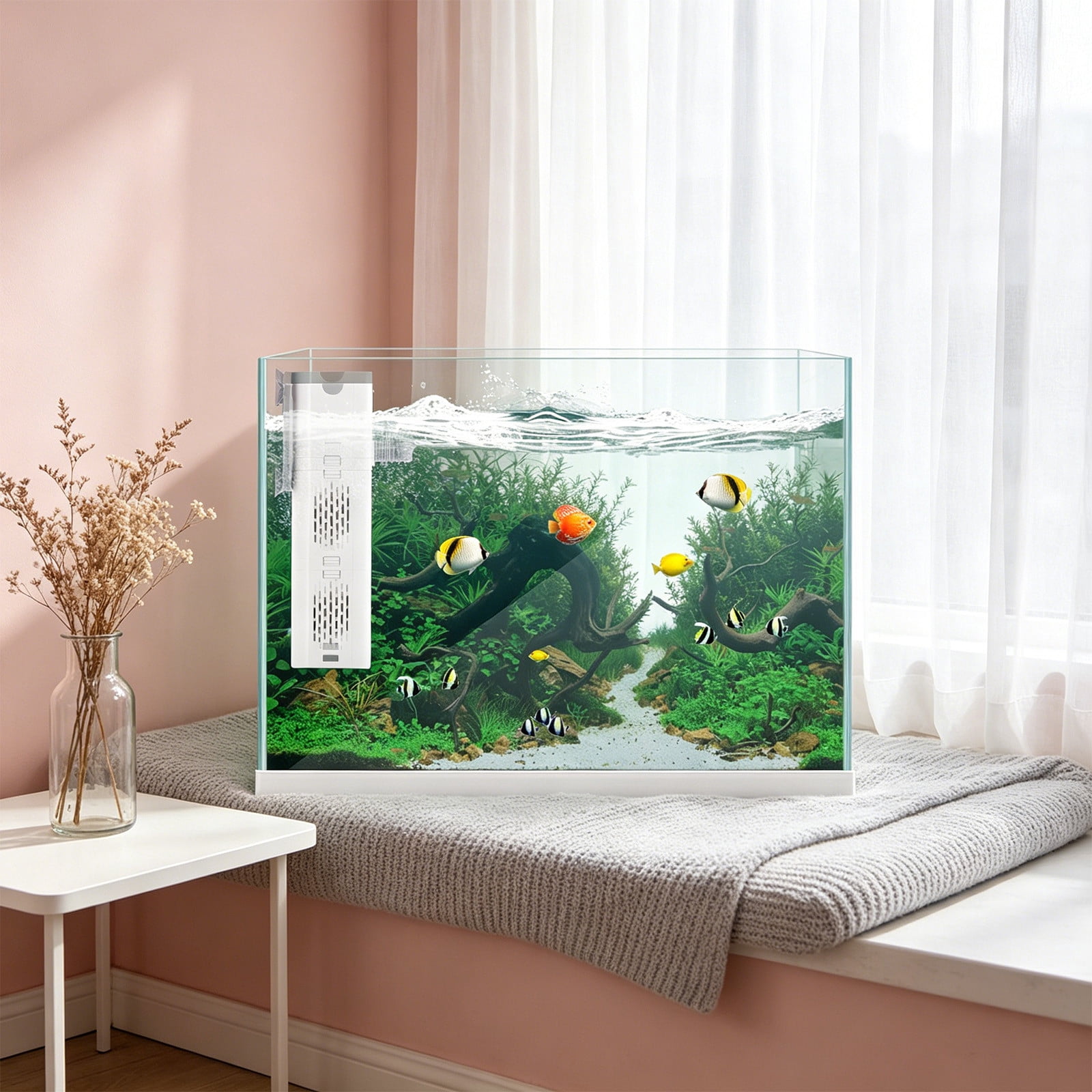 3-in-1 Aquarium Internal Filter Pump, Silent Water Circulation System for Fish Tanks