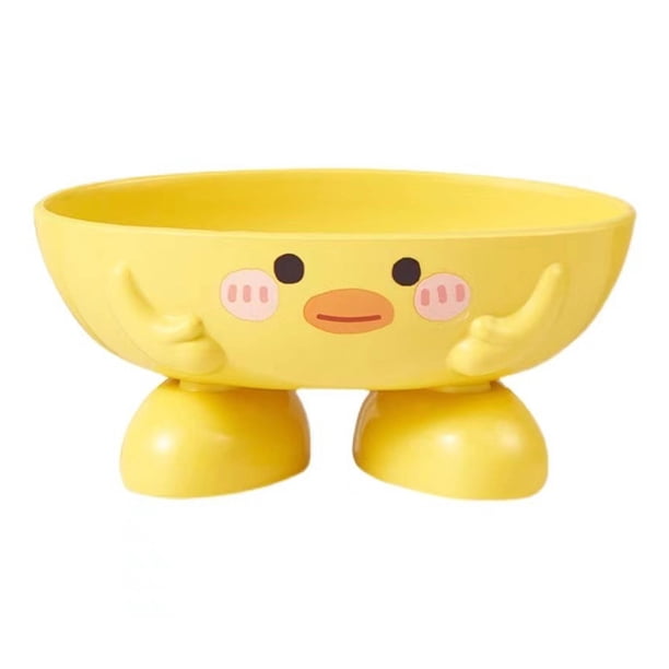 Jabonera, Plástico Lindo Forma De Pato Jabonera De Dibujos Animados Aumentada Amarillo Secado Rápido Con Múltiples Orificios De Drenaje Para Adultos Para