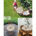 thumbnail image 6 of Fitted Tablecloth for Round,Vintage Christmas Snowman Shell Starfish Table Cover with Elastic Edge Waterproof Table Cloth,Marine Life on Beige Circle Covers for Kitchen Picnic Party, 6 of 6