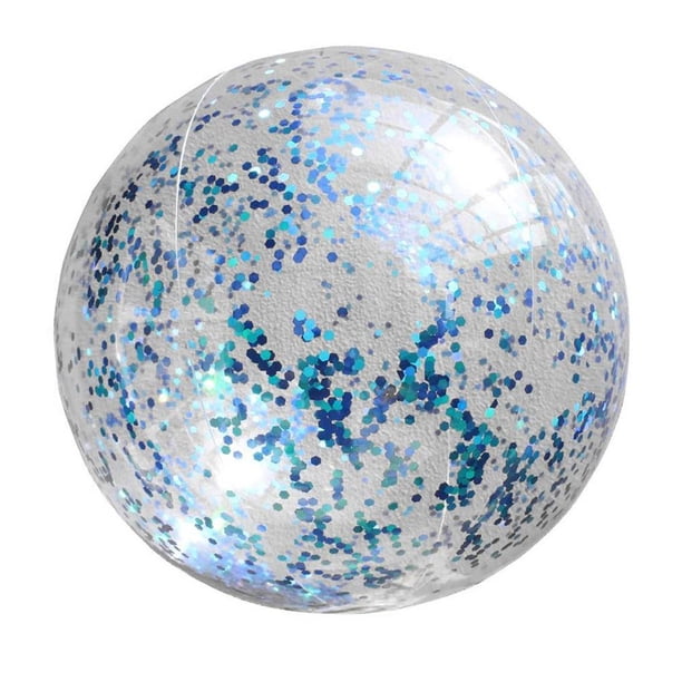 Toystoory Lentejuelas inflables pelota de playa PVC transparente agua al aire libre piscina lago río juego para chico niños Deportes acuáticos