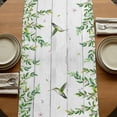 thumbnail image 5 of Table Runners 90 Inches Long Dress Scarves, Spring Botanical Farmhouse Coffee/Dining/Kitchen Table Runner for Living Room, Watercolor Leaves Flowers Birds Gray Wood 13x90 Inch, 5 of 9