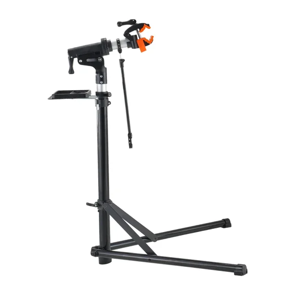 Heavy-Duty Adjustable Aluminum Bike Repair Stand with Magnetic Tool Tray and Telescopic Arm,66 lbs,Foldable for Home and Shop Use