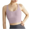 thumbnail image 2 of Elainilye Fashion Longline Sports Bras for Women Fitness Running Shockproof Sports Bra Yoga Tank Top Comfort Sports Bra,Purple, 2 of 7