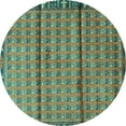 thumbnail image 1 of Ahgly Company Machine Washable Indoor Round Persian Turquoise Blue Traditional Area Rugs, 5' Round, 1 of 4