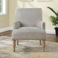 thumbnail image 5 of Comfort Pointe Anna Polyester Fabric Arm Chair with Turned Leg in Beige, 5 of 14