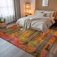 thumbnail image 5 of 6x9 Area Rugs, Red Orange Forest Fall Non-Skid Rubber Backing Large Rectangle Rugs - Living Room Bedroom Home Office, Thanksgiving Tree Maple Leaf Indoor Floor Mat Carpets Washable Rug, 5 of 9