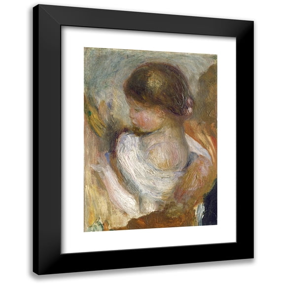 Pierre-Auguste Renoir 11x14 Black Modern Framed Museum Art Print Titled - Young Girl Reading (C. 1888)
