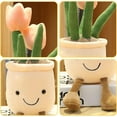 thumbnail image 4 of Adornos suculentos creativos, juguetes de peluche, simulación divertida, plantas en macetas de tulipán, decoraciones para el hogar, estudio, sala de estar, 35 cm, 4 of 7