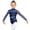 Navy Blue, variant on Kids Girls Shiny Rhinestones Mesh Long Sleeve Gymnastic Leotard Ballet Dance Bodysuit Suit Red 6