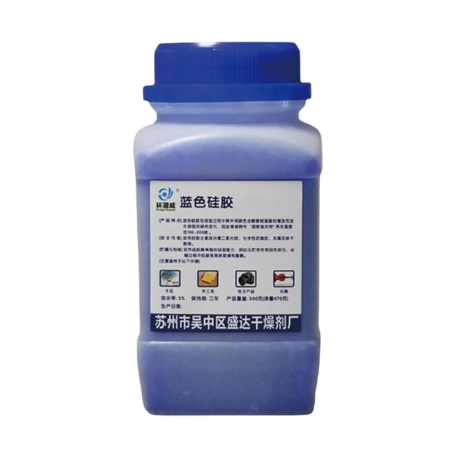 Perlas absorbentes de humedad, caja desecante, perlas de gel de sílice reutilizables para alimentos, bambú Azul