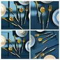 thumbnail image 1 of 3 Pieces Stainless Steel Gold Dinner Sets Tainless Steel Modern Flatware Eating Utensils Set, Includes Forks/Spoons/Dinner Knives, 1 of 6