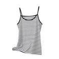 thumbnail image 2 of SEMPAI Striped Tank Tops with Built In Bras for Women Cami Shelf Bra Spaghetti Strap Undershirts Camisole Vest, 2 of 5