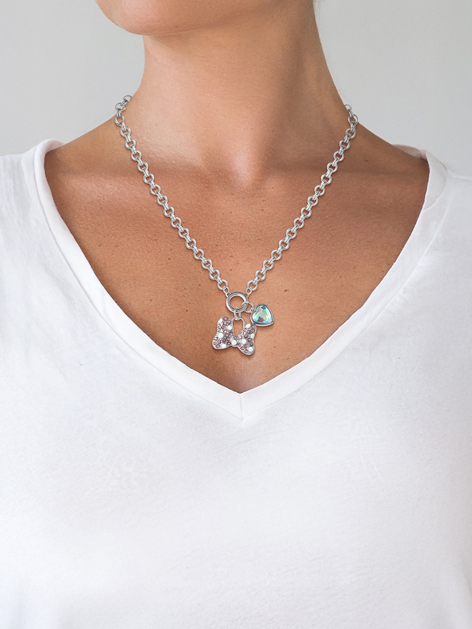 Disney Minnie Mouse Cry Bow Pendant Necklace for Women