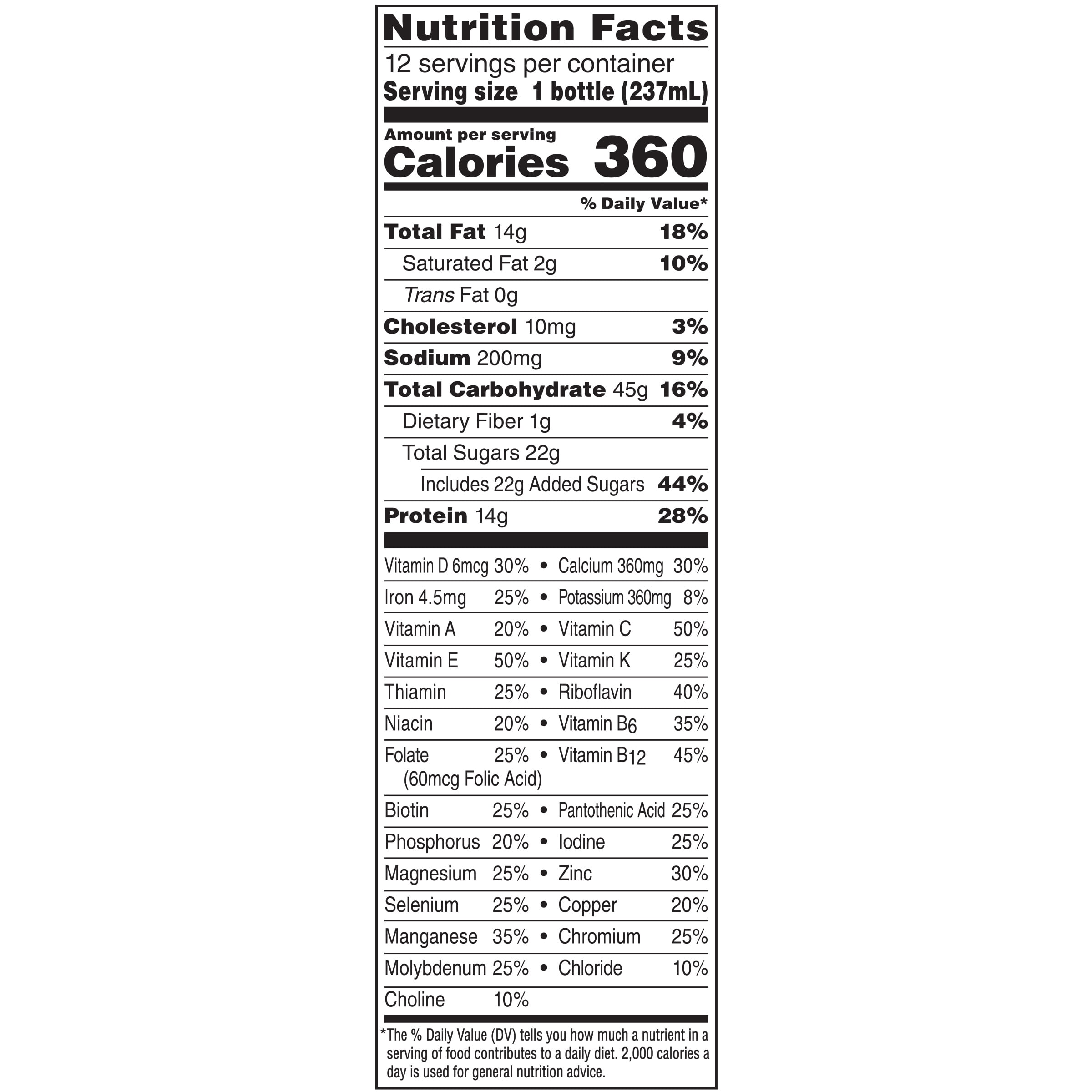 Boost Nutritional Information Panel Nutrition Ftempo