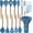 Blue, variant on MIBOTE 17 Pcs Silicone Cooking Kitchen Utensils Set with Holder, Wooden Handles Silicone Turner Tongs Spatula Spoon Kitchen Gadgets Utensil Set for Nonstick Cookware (Grey)