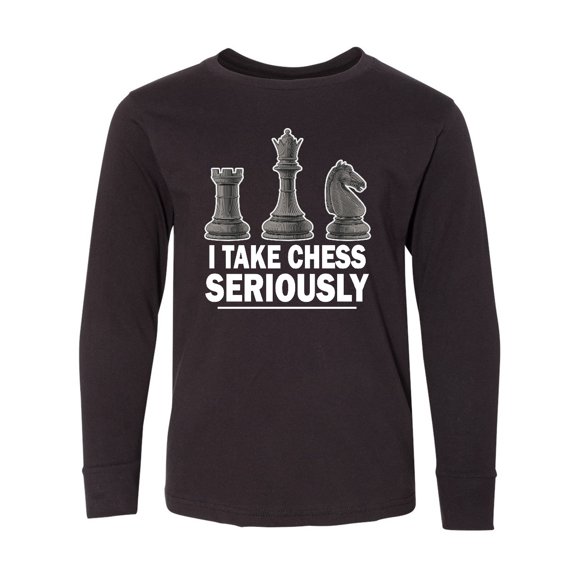 Inktastic Funny Chess Player Joke Long Sleeve Youth T-Shirt