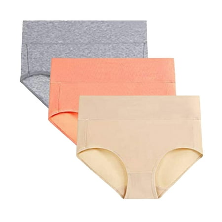 

Baywell Womens High Waist Cotton Briefs Tummy Control Panties Full Coverage Ladies Panties Plus Size Soft Breathable Underwear Briefs Multipack M-4XL