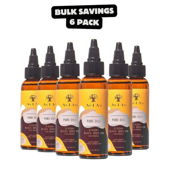 6 Pack - AS I AM Huiles Pures Huile de Graine Noire Vierge (2oz)