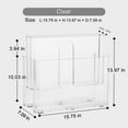thumbnail image 2 of Freestanding Four Pocket Plastic Magazine Rack File Holder, Clear, 2 of 8