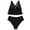 Black Plus Size Swimsuits, variant on Plus Size Bikini Sets for Women,2-Piece Black Eyelet Swimwear,Cross Back Ruffle Bikini Top and Swimwear Bottom L-5XL