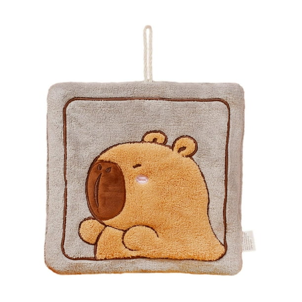Toalla de mano colgante, paño decorativo con lazo colgante, toalla de limpieza cuadrada, pañuelo, paños para secar platos Gris