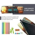thumbnail image 5 of Pofeuu Cool Cat Driving Sunset Print Leather Pencil Case, Leather Pencil Pouch Large Capacity, Big Pencil Pouch with Zipper Vintage Pen Bag Fountain Pen Holder, 5 of 7