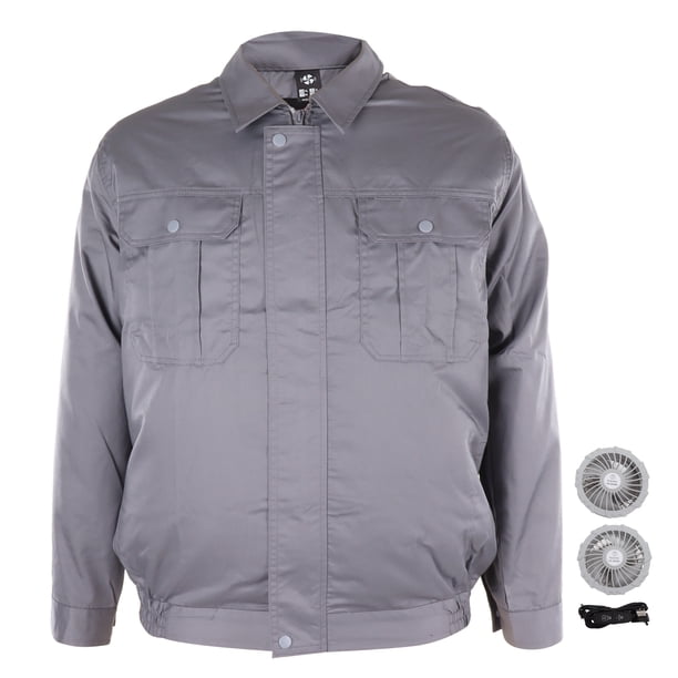 Chaqueta con ventilador de refrigeración, disipación de calor eficiente, protección UV, ropa con aire acondicionado y ventiladores para trabajos al aire libre, construcción, XL, gris claro