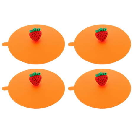 

4pcs Mug Dustproof Leakproof Cup Lid Sealed Cup Cover Creative Design Cover