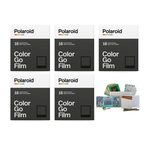 Película Polaroid Go Color, paquete doble, marco negro, paquete de 5