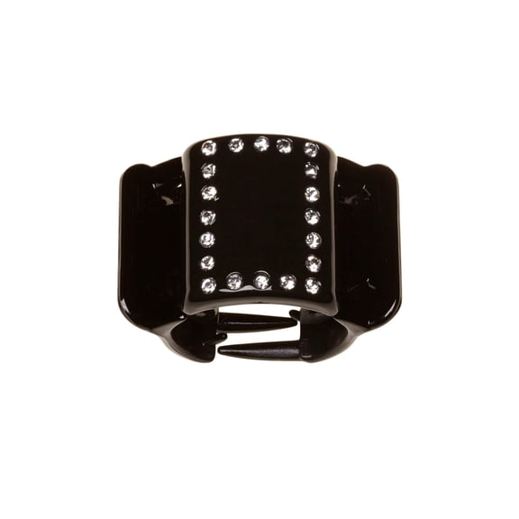 Linziclip Midi Diamante Black Gloss