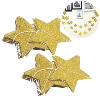 Beistle Black and Gold Glittered Star Cutouts (6 Stars Per Package)