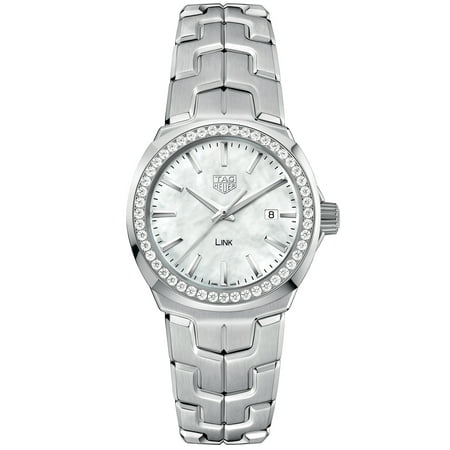 Tag Heuer Link 0.676 TCW Diamonds, Mother-of-Pearl and Stainless Steel Bracelet Watch