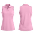 thumbnail image 5 of Golf Shirts for Women Sleeveless V Neck Workout Tank Tops Collared Quick Dry Tennis Running Polo Shirts, 2XL, 5 of 6