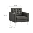 thumbnail image 3 of Loft Armchair and Ottoman Set in Silver Gray, 3 of 9