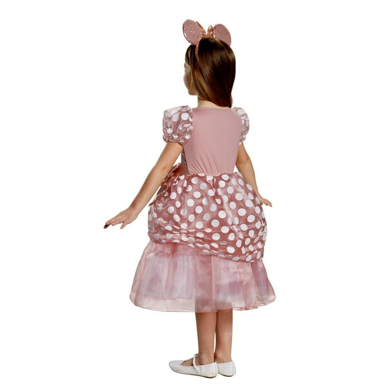 Girl's Rose Gold Minnie Mouse Deluxe Halloween Costume - Walmart.com