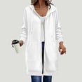 thumbnail image 7 of cocolona Long Hoodies for Women Fall Winter Casual Zipper Sweatshirts Jackets Long Sleeve Oversized Tunic Coats with Pockets, 7 of 7