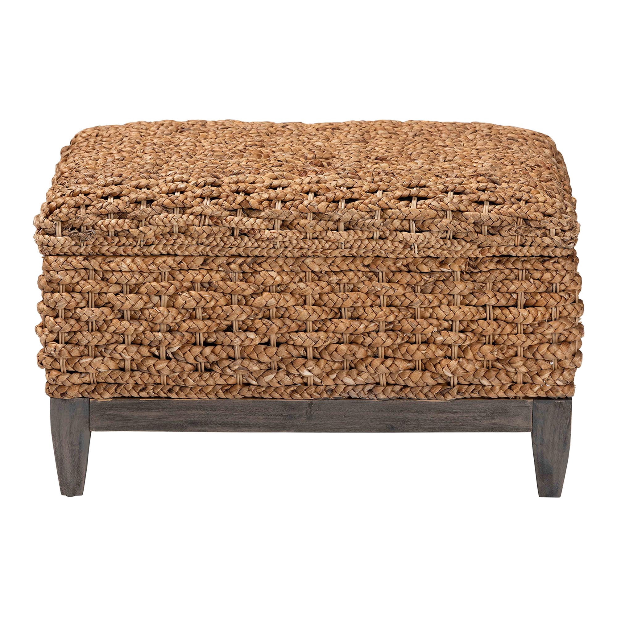 bali & pari Bailey Boho Storage Ottoman, 30"W, Square, Natural Brown