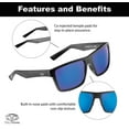 thumbnail image 3 of Flying Fisherman Swirl Polarized Sunglasses - Matte Black/Smoke Blue Mirror, 3 of 6