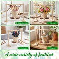 thumbnail image 3 of Swing Face Planter Pot for String of Pearls, Cute Resin Hanging Head Planter with Drainage Hole and Wooden Stand, 5.7-Inch, 3 of 9