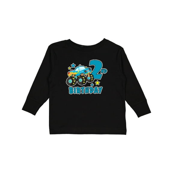 Inktastic 2nd Birthday Monster Truck Boys Long Sleeve Toddler T-Shirt