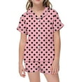 thumbnail image 4 of Satin Pajamas For Girls,Polka Dot Print Satin Pajama Set Button Down Homewear Set 2 Piece Pjs Sleepwear Outfits Girls Silky Pajamas Size 2-3 Years, 4 of 4