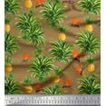 thumbnail image 1 of Soimoi Velvet Fabric Leaves,Floral & Pineapple Fruits Fabric Prints by Yard 58 Inch Wide, 1 of 1