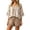 05, variant on Women Boho Striped Linen Blend 2 Piece Outfit Set, V Neck Batwing Sleeve Loose Top Elastic Waist Casual Shorts For Summer Beach Vacation